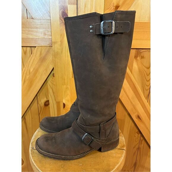 LL BEAN Tall Rustic Riding Boot Nubuck Leather Women's  6.5M - Picture 1 of 8